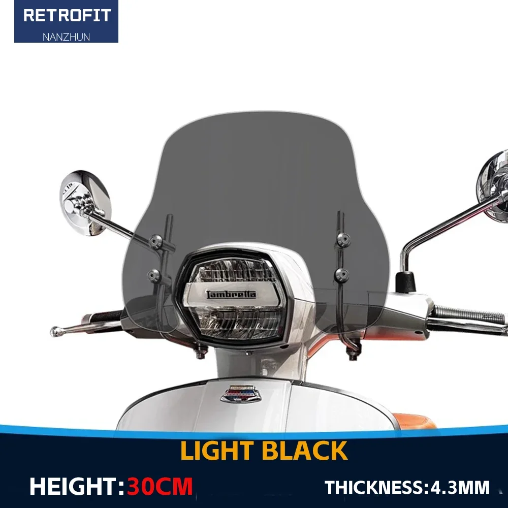 มอเตอร์ไซค์ใหม่สำหรับ lambretta G350 2023กระจกหน้ารถยนต์ด้านหน้าเพิ่มความสูงให้กับกระจกบังลมอุปกรณ์เสริมสำหรับ G350 lambretta