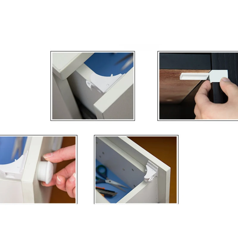 A69Z 10+2 Magnetic Cabinet Locks Child Proof Cupboards Drawer Invisible Kids Baby Safe Lock Catch