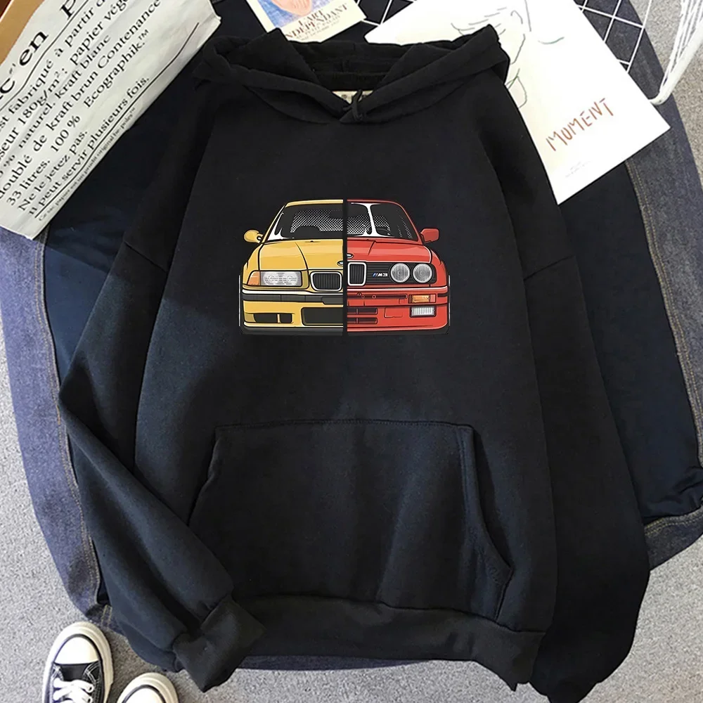 Car Printing Sweatshirts Prevalent Streetwear for Men Clothing Long Sleeve Casual Pullovers Fall Male/female Fleece Hoodies