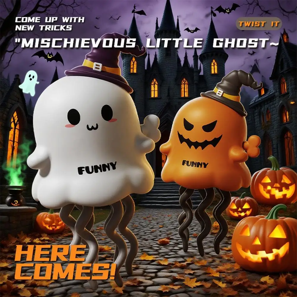 Halloween Christmas Mini Dancing Ghost Toy Wind Up Cute Pumpkin Elk Santa Claus Figure Party Decor Stress Relief for Kids