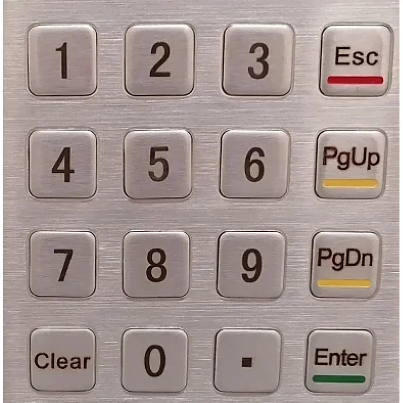 2026 Hot Red IP54 Vandal-Resnt 16-Key Metal Numeric Keypad USB/PS2/RS232 Inteace Panel Mount for Access Control Kiosk