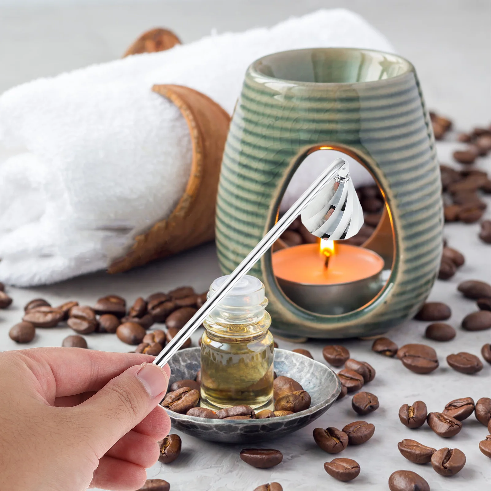 Retro 7 Inch Snuffer Cover Metal Wick Extinguisher Tool Decorative Accessory for Holiday Party Home