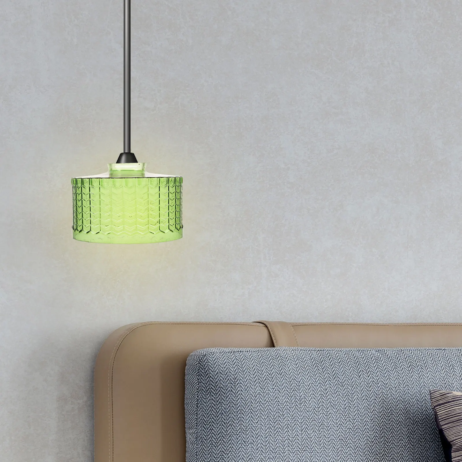 

Glass Ceiling Light Shade Stripe Pattern Hanging Lamp Cover for Pendant Light Bulb Cage Decorative Replacement Lighting