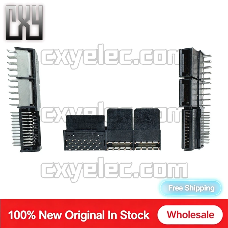 45984-4143 28Pin PCB ReceptacleConnector RightAngle 4Power+24Signal Through Hole Black For Server Industrial Power Signal Wiring