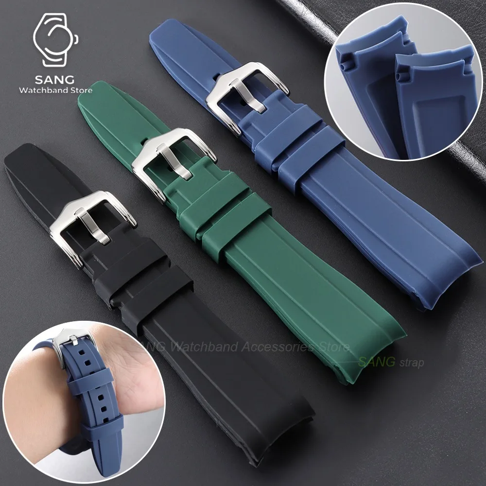 20mm 22mm Universelles Uhrenarmband mit Gebogenen Enden für Damen und Herren, Weiches Silikon Sportarmband, Wasserdicht, für Omega, Rolex, Seiko