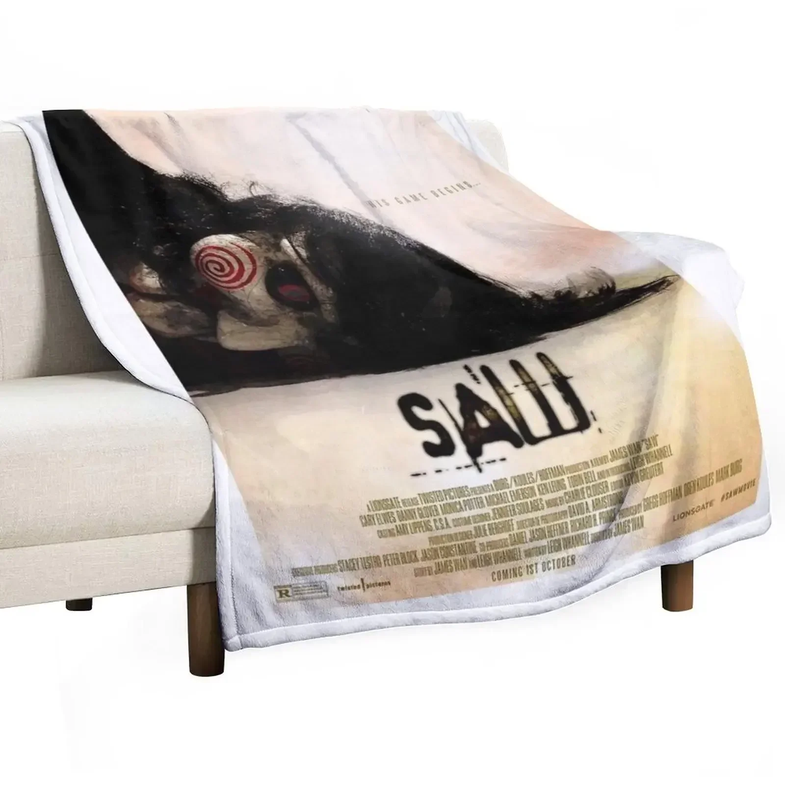 Saw 2004 Poster Throw Blanket Beautifuls sofa bed warm for winter Blankets