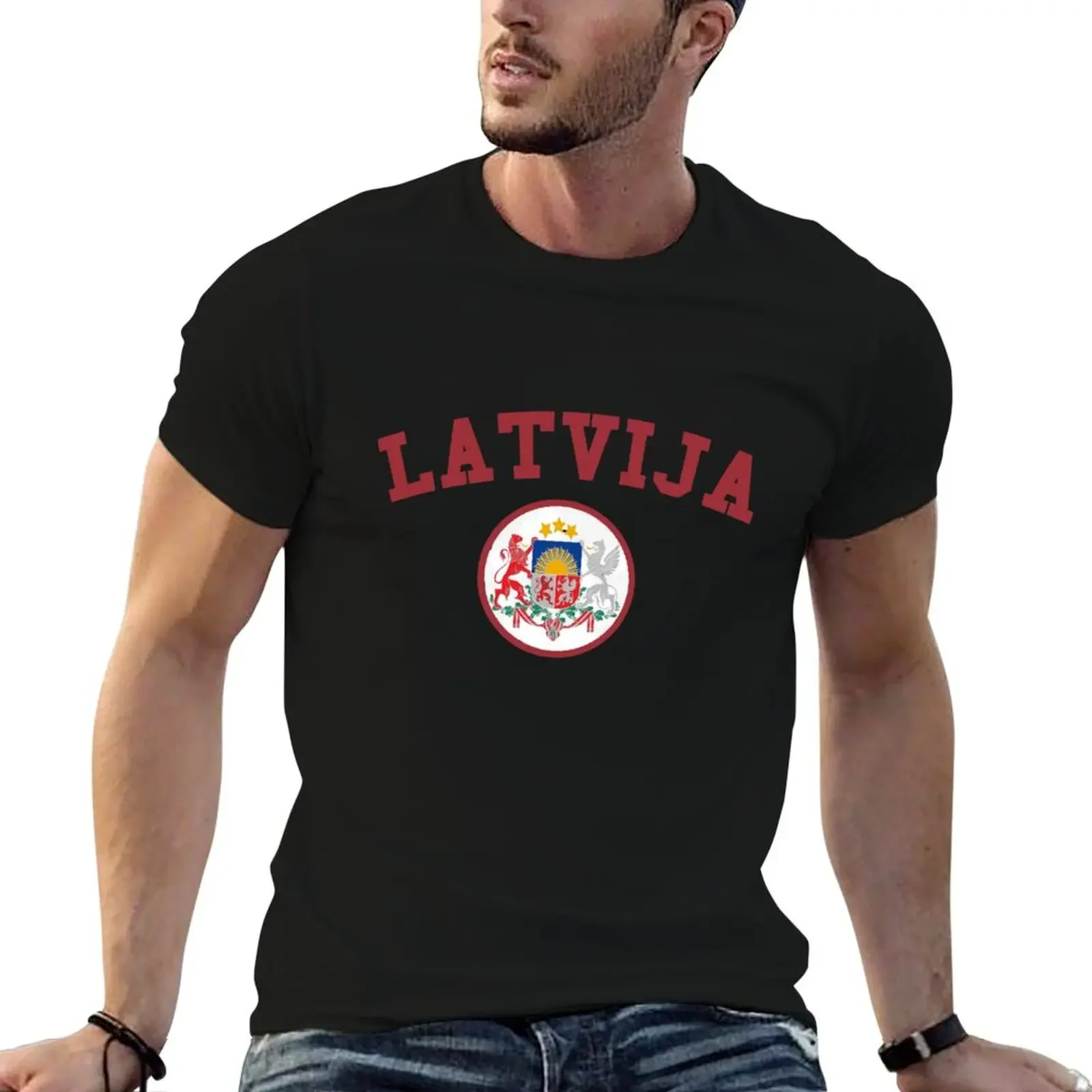 

Latvia National Coat Of Arms Merchandice T-Shirt street wear quick drying cheap stuff boys whites mens plain t shirts