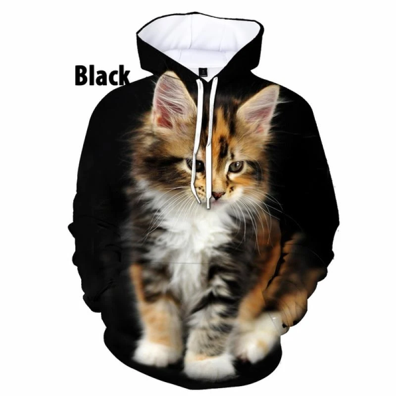 Cute Cats Graphics Hoodie Men Women Spring Autumn Long Sleeve Fashion 3D Printed Hooded Shirt Casual Streetwear Harajuku Hoodies