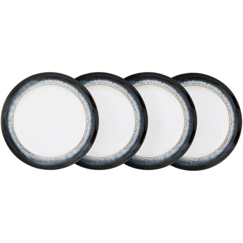 

- Набор обеденных тарелок Halo из 4 штук - посудомоечная машина с реактивной глазурью, безопасный посудомоечный аппарат для микроволновой печи 28 см - черный, серый, белый керамический керамический посуд t