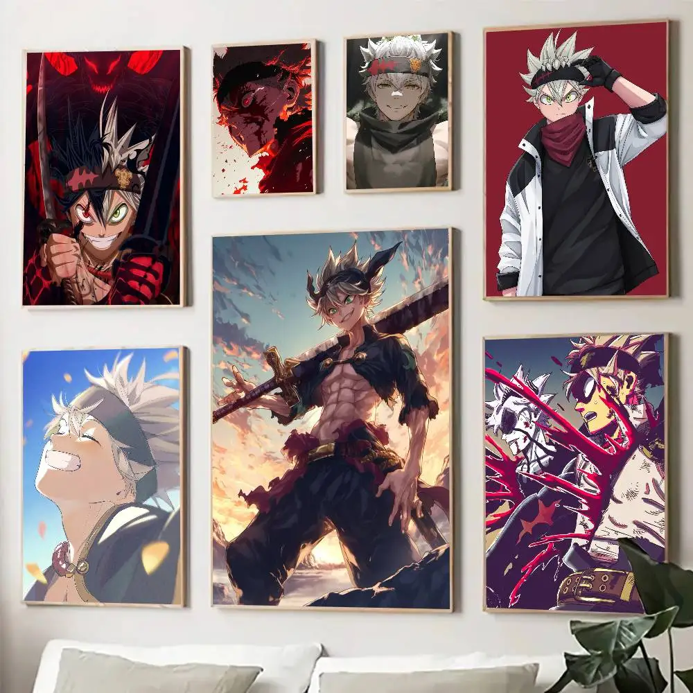 Asta Anime Black Clover Posters Living Room Bar Cafe Quality Canvas Vintage Style Comics Painting Art Home Wall Decor Picture