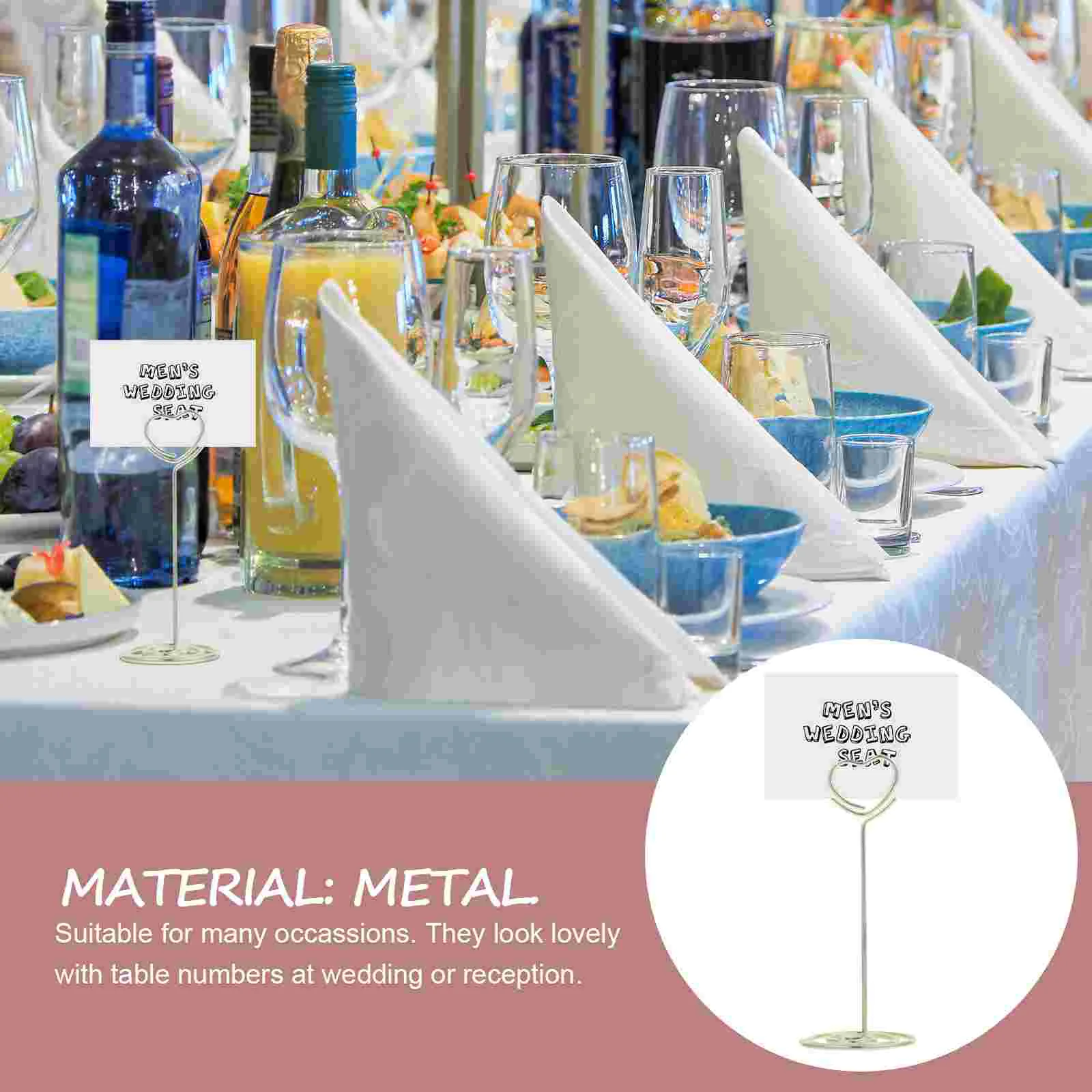 24 PCS Paper Note Clips Photo Holder Label Menu Table Number Holders Heart Shape