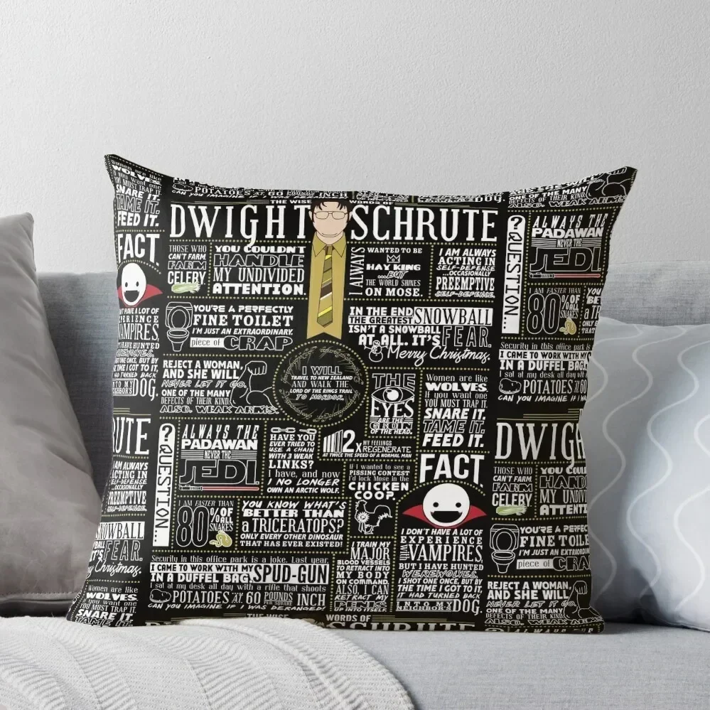 

The Wise Words of Dwight Schrute (Dark Tee) Throw Pillow Pillow Cases Decorative christmas ornaments 2025 pillow