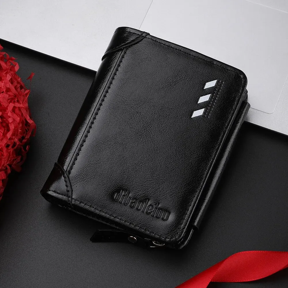Men\'s Wallet Fashion Pu Soft Leather Wallet Card Holder Zipper Coin Pocket Coin Wallet Multi Card Wallet Gift Men\'s Wallet