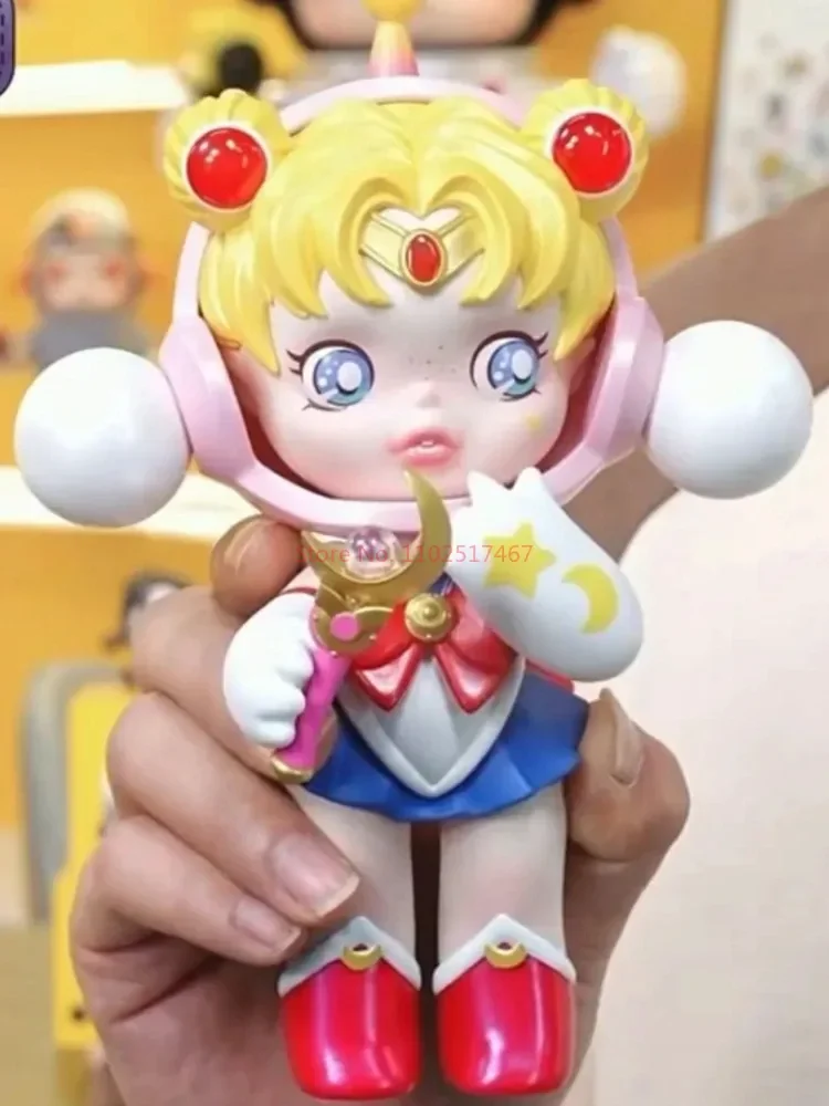 Genuine 18cm Skullpanda X Sailor Moon Figure New Skullpanda Collection Action Figurine Model Pvc Statue Cute Model Gk Toy Gift