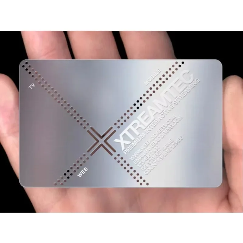 الشركة المصنعة المخصصة طباعة الفولاذ المقاوم للصدأ بطاقة الأعمال قطع الليزر معدن أسود تصميم الأزهار شخصية مصقول