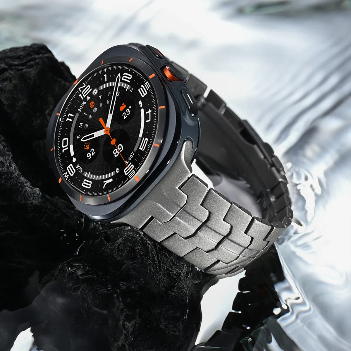 Титановый роскошный ремешок для Samsung Galaxy Watch Ultra 47 мм, ремешок для Samsung Ultra Galaxy 47 мм, мужской ремешок для часов Galaxy Ultra, браслет