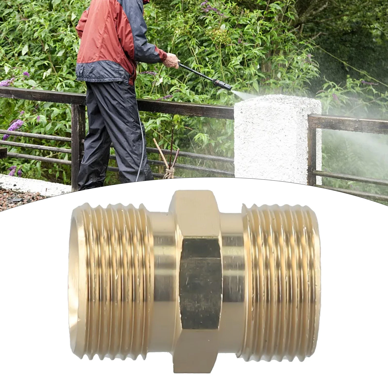 Adattatore per idropulitrice ad alta pressione Connettore di prolunga per tubo flessibile per rondella M22 da 14 mm a 15 mm Adattatore per raccordo femmina con filettatura maschio Attrezzi da giardino