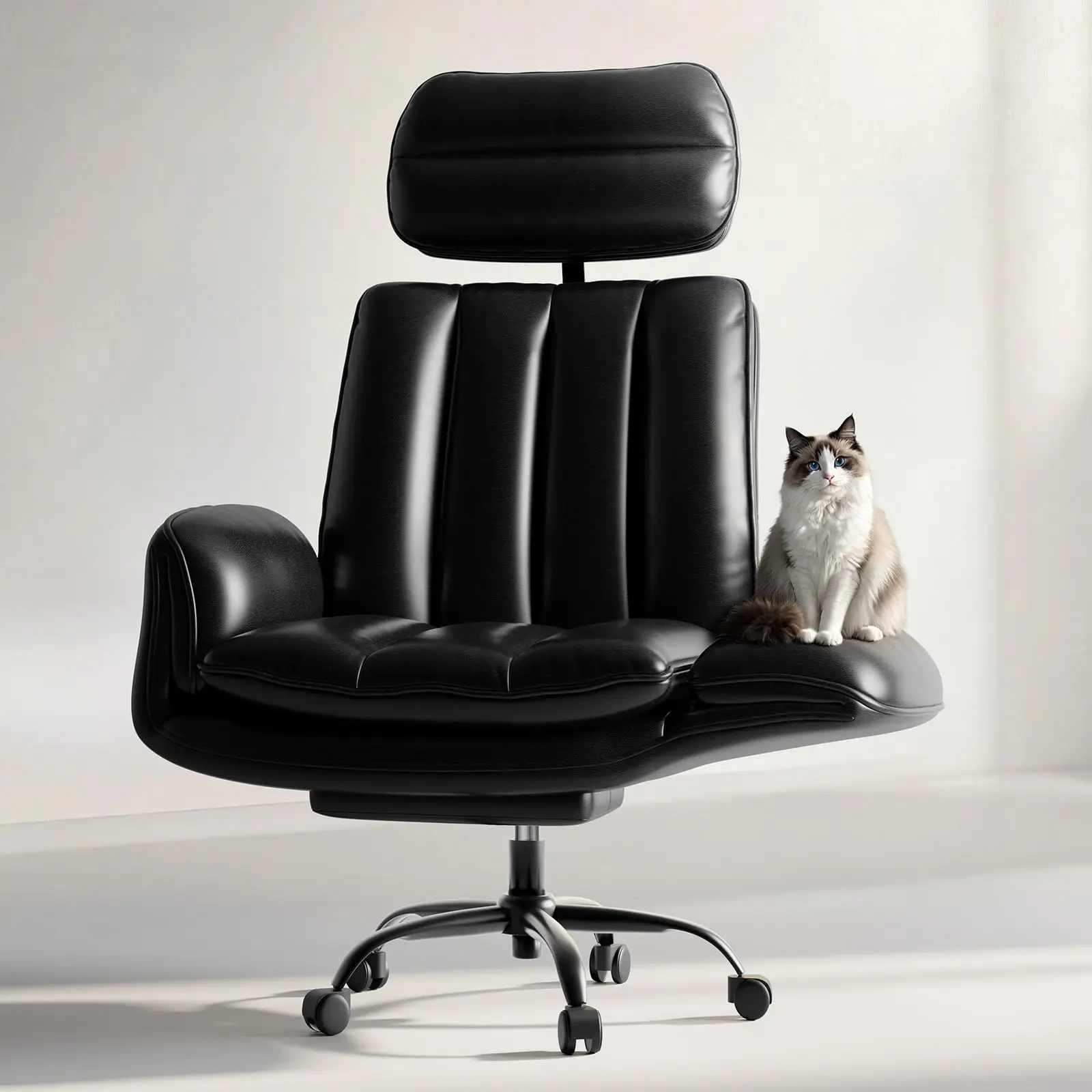 Criss Cross Office Chair with Armrests & Wheels, Comfy Big and Tall Chair, Ergonomic Executive Gaming Computer Chairs