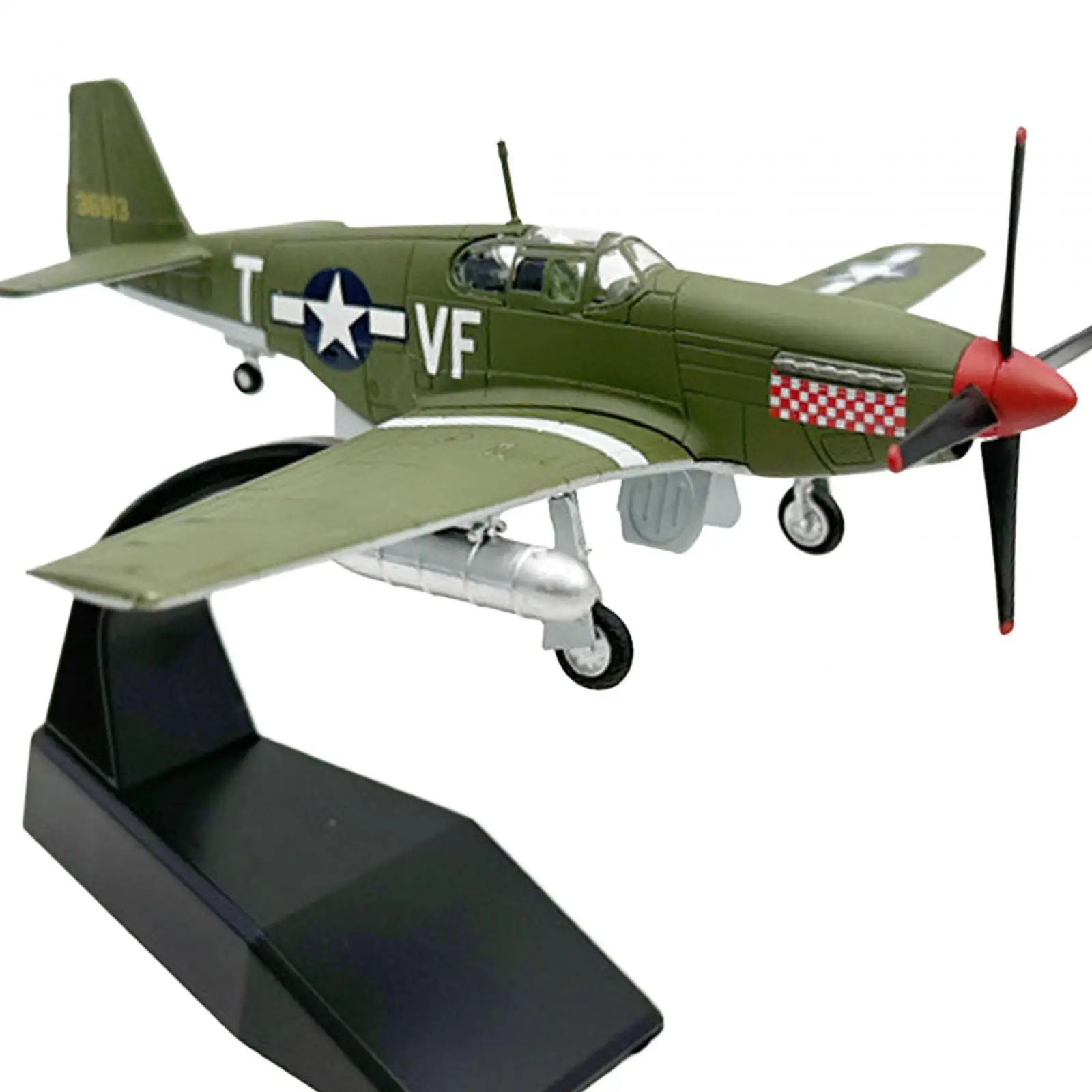

1/72 P51 Fighter Tabletop Decor Birthday Gift Aviation Commemorate Diecast Model for Living Room Bedroom Bar Office Shelf