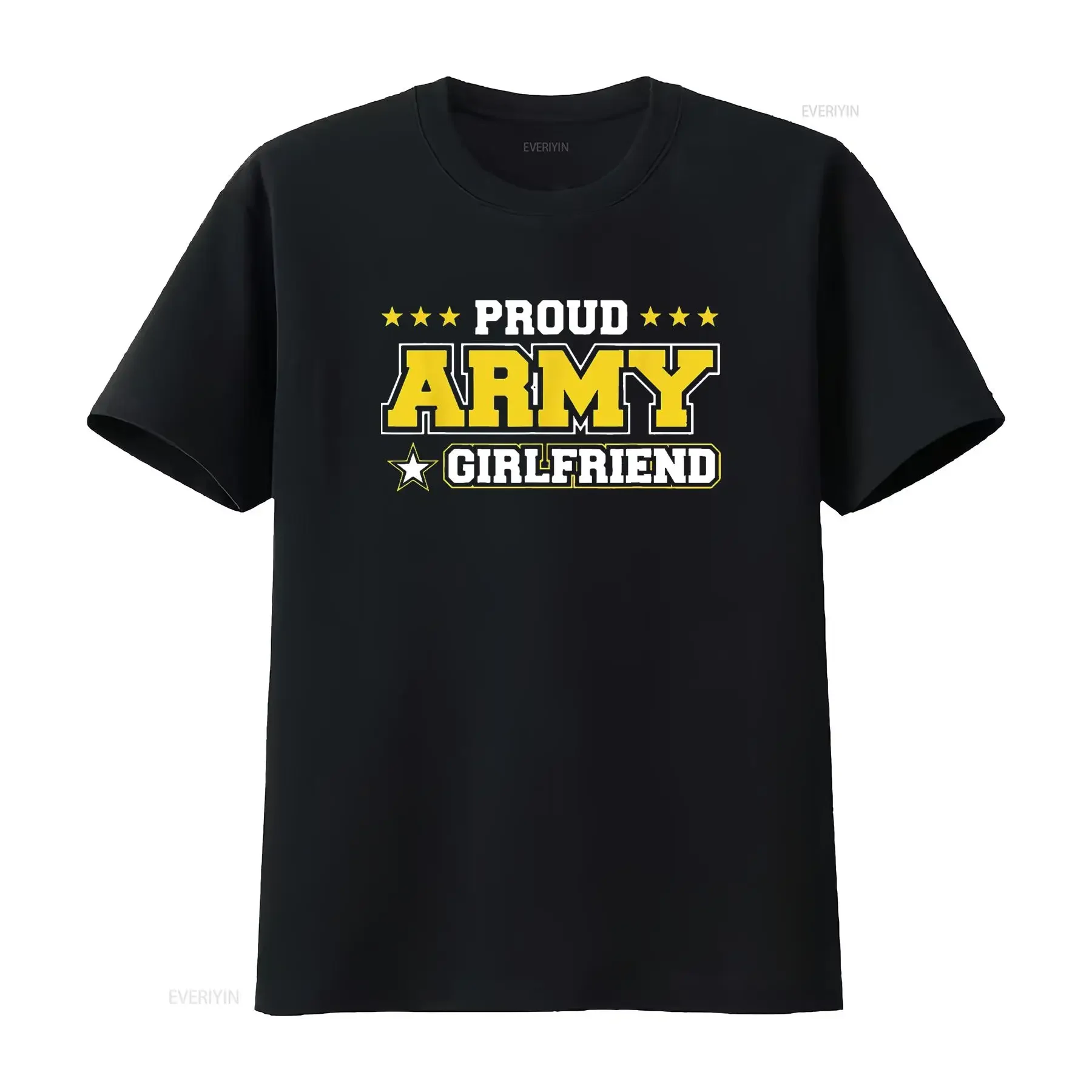 

Proud Army Girlfriend Us Military Famil Stylish Women s T Shirt with Fashionable Print for vintage Washed Slightly homme Casual