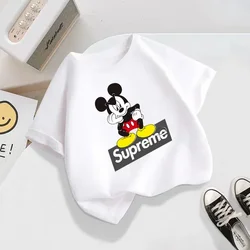 Disney Mickey Mouse print T-shirt Casual loose pullover Base shirt New style cartoon top baby thin soft cute short sleeve