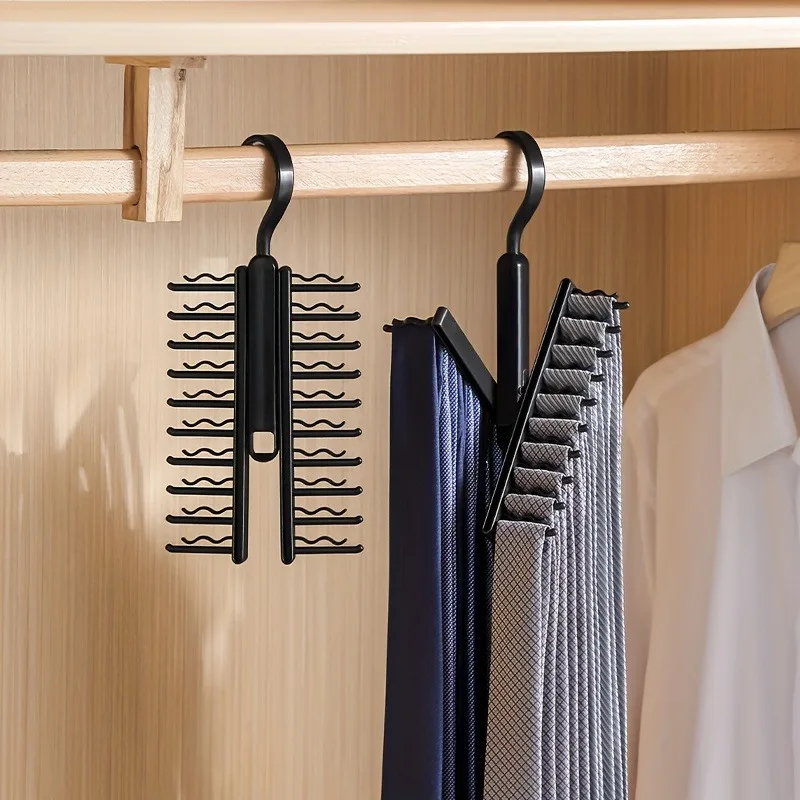 Tie Rack Organizer Multi-Functional Space-Saving Closet Storage Solution Tie Hanger Belt Organizer Durable Plastic Holds