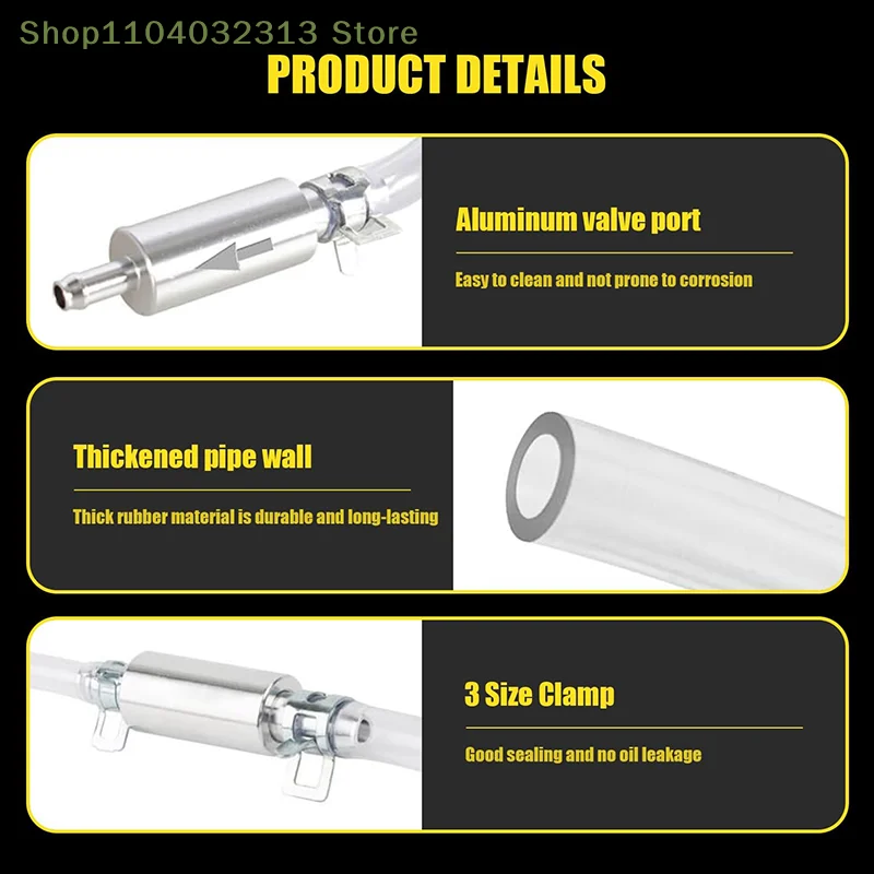 

Brake Bleeder Hose With Metal Clips One Way Check Valve Tube Bleeding Tool Kit For Car Motorcycle Clutch Universal Brake Fluid