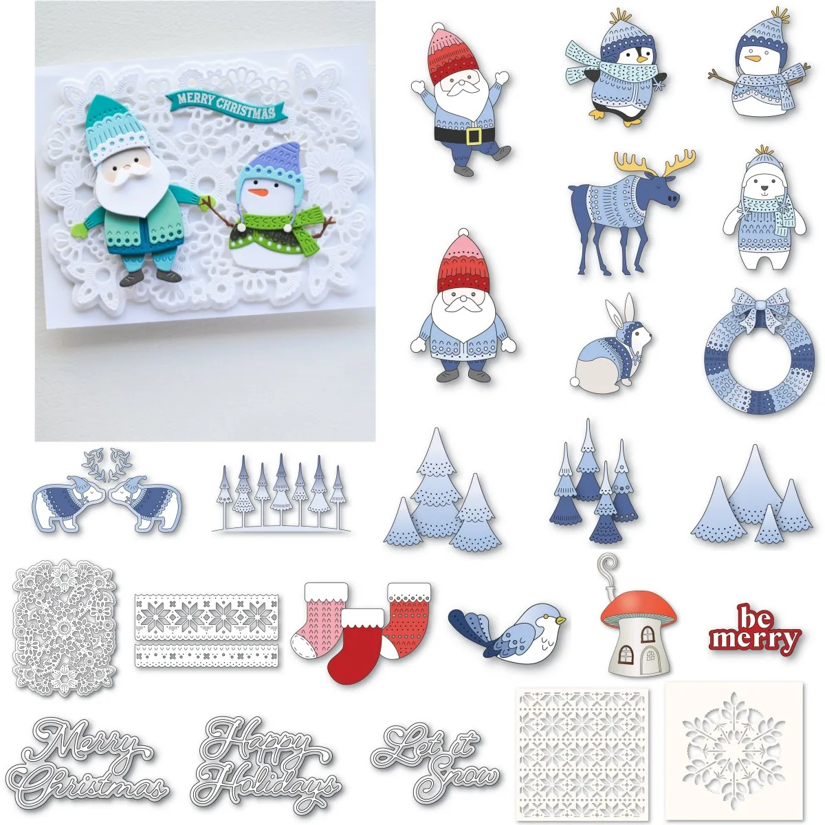 

Christmas Snowman Gnome Moose Metal Cutting Dies Stencil For DIY Greeting Card Making Scrapbook Craft Paper Decoration New 2024