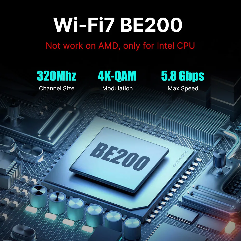 FENVI WIFI 7 FV-BE8800RGB PCIE Wireless Wi-Fi Card Adapter 8774Mbps Tri-band 2.4G/5G/6GHz For Bluetooth5.4 BE200NGW PC Win10/11