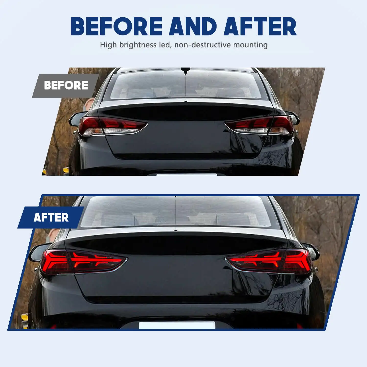 HCMOTIONZ مجموعة مصابيح خلفية LED لشركة هيونداي سوناتا 2017-2019 DRL ملحقات المصابيح الخلفية للسيارة أضواء خلفية الولايات المتحدة الشحنة #6