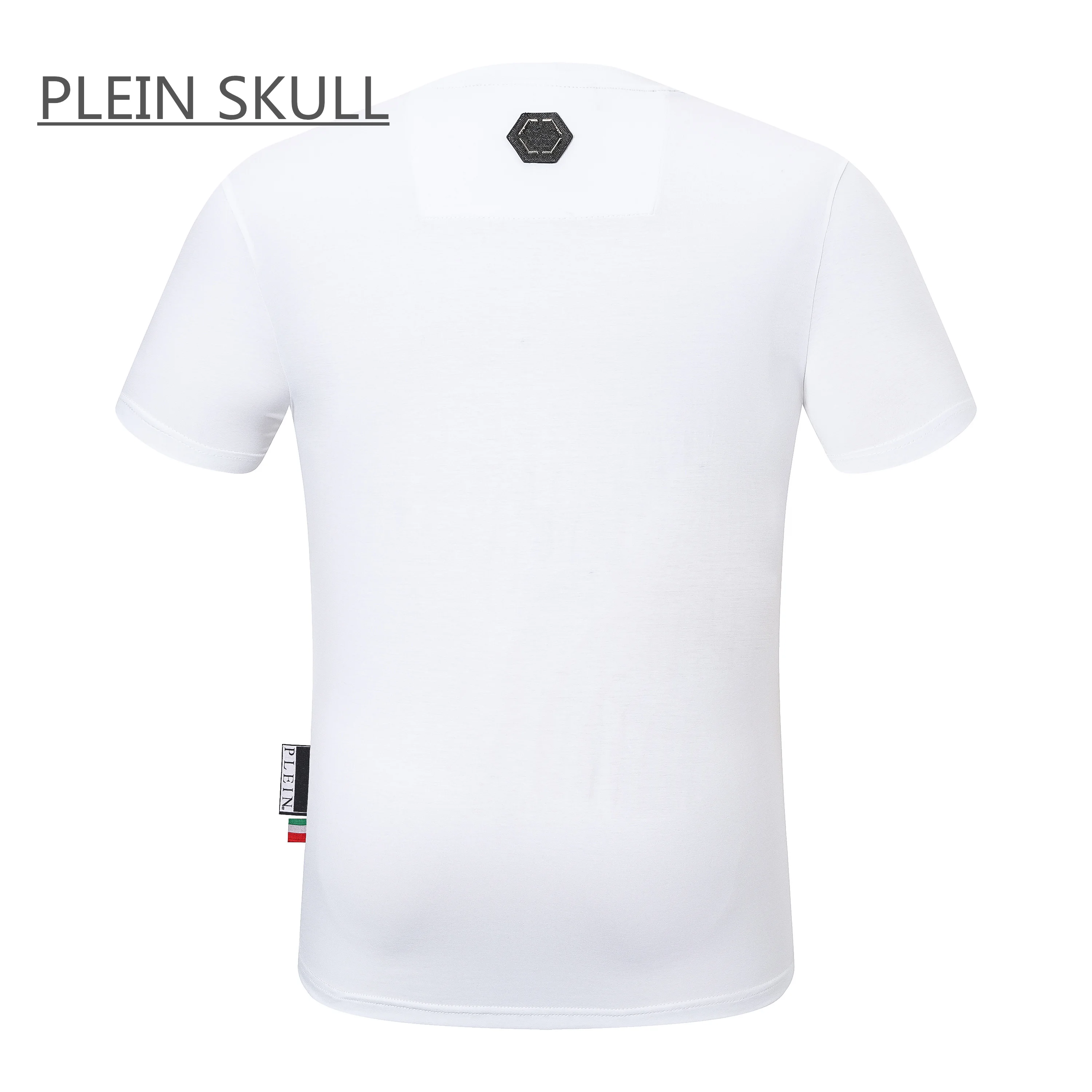 PLEIN SKULL Light Men\'s T-shirt Cotton Spring Summer Short Sleeve Top Classic Retro Cute Printed Round Unisex Sports Neck Tee