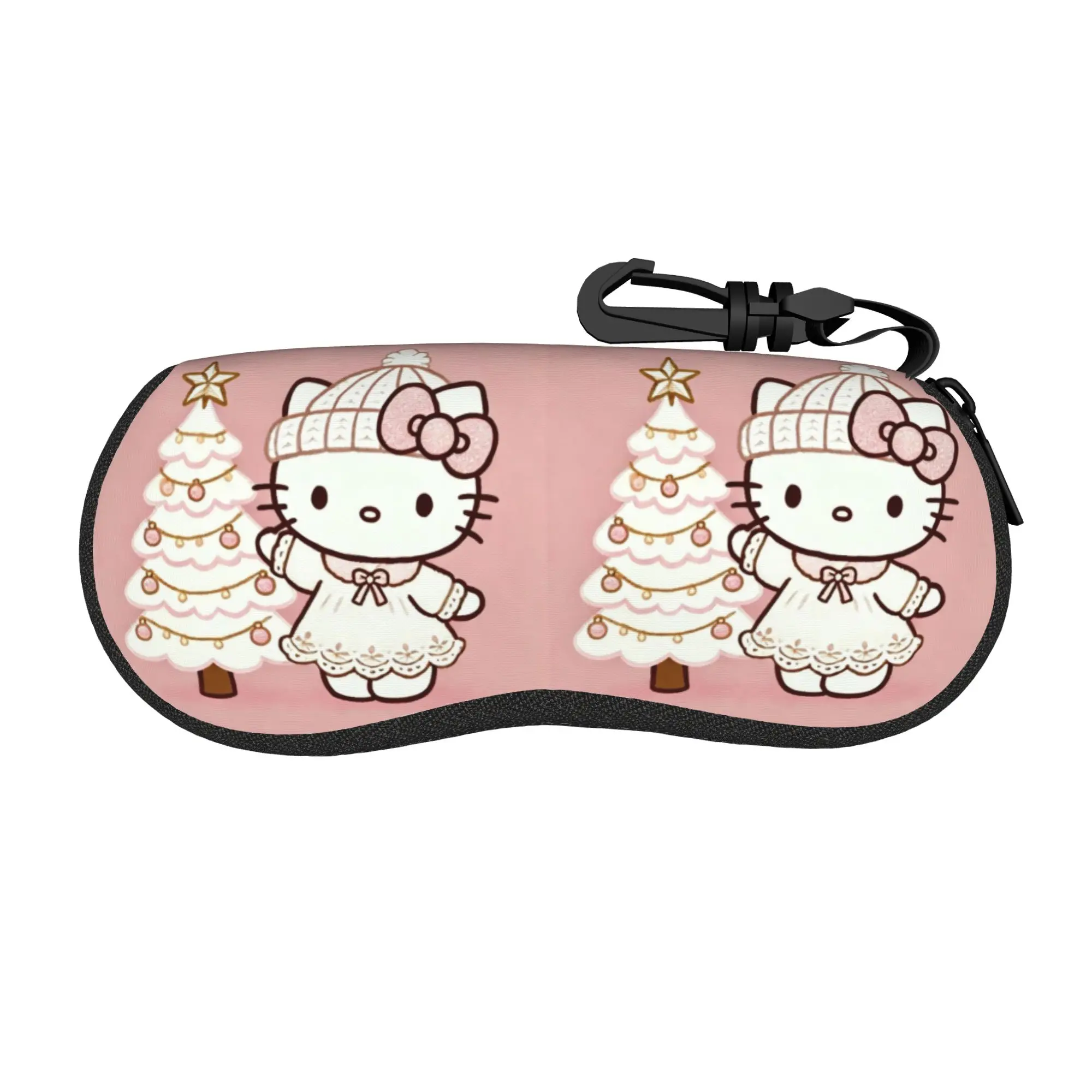 Christmas Winter Holiday Glasses Case Men Women Printing Accessories Kawaii Neko Reading Protector Protector Eye Contacts Case