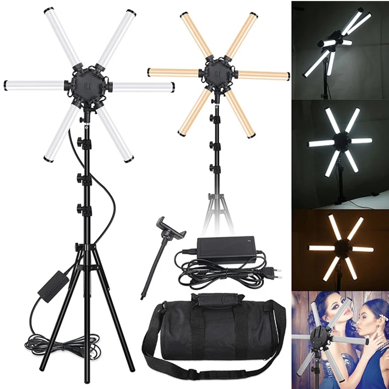 Beauty Live Broadcast Photography Light 26-calowa przenośna lampa na żywo LED Bateria Światło zewnętrzne Światło kotwiczne Lampa z sześcioma rurkami