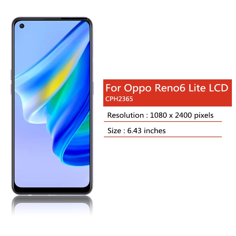 6.43\'\' New AMOLED For Oppo Reno6 Lite CPH2365 LCD Touch Screen Display For OPPO Reno 6 lite 6lite Assembly Display