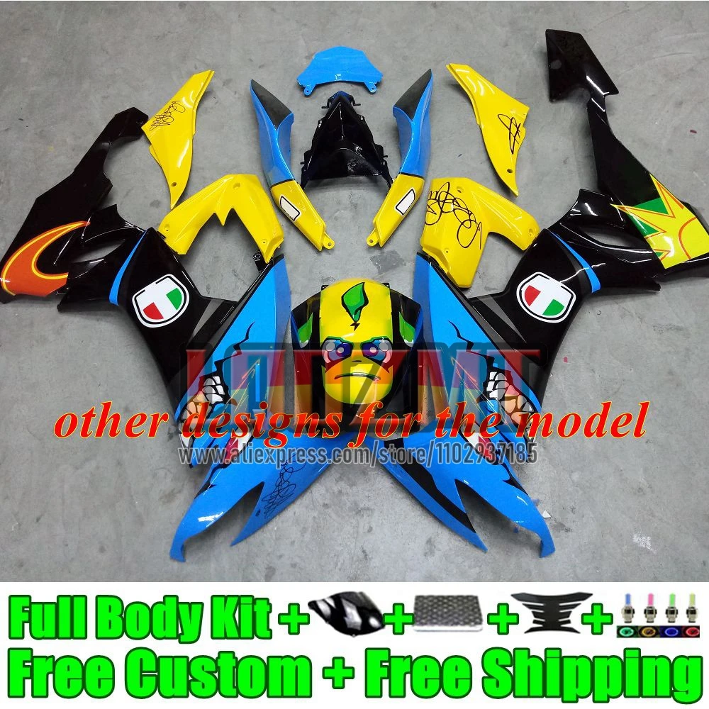 Injection Frame For KAWASAKI NINJA ZX-10R ZX 10 R 10R 1000CC 51No.187 blue shark ZX10R 2008 2009 2010 ZX1000 C 08 09 10 Fairing