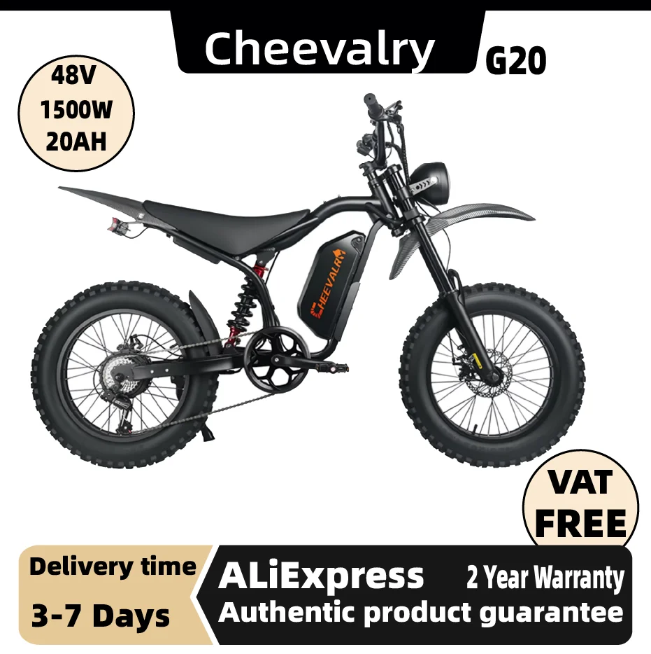 

Cheevalry G20 Adult E-bike 1500W motor 48V20Ah battery Electric Bike 20 Fat Tire E-Mountain bike