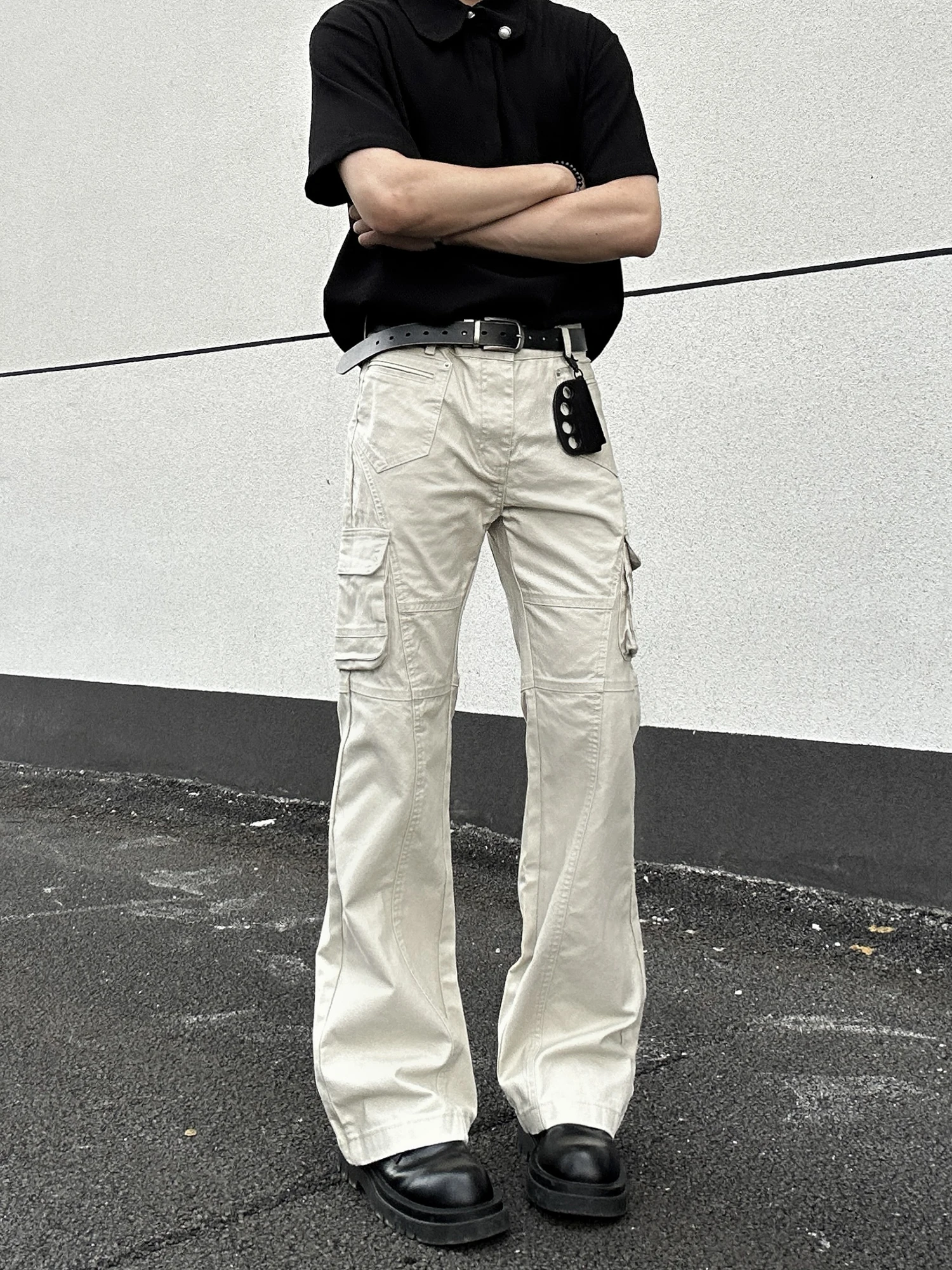 

Американские ретро-брюки в стиле деструкшен, с многослойными пэчворк-элементами, свободные, уличные, женские длинные брюки с плиссировкой