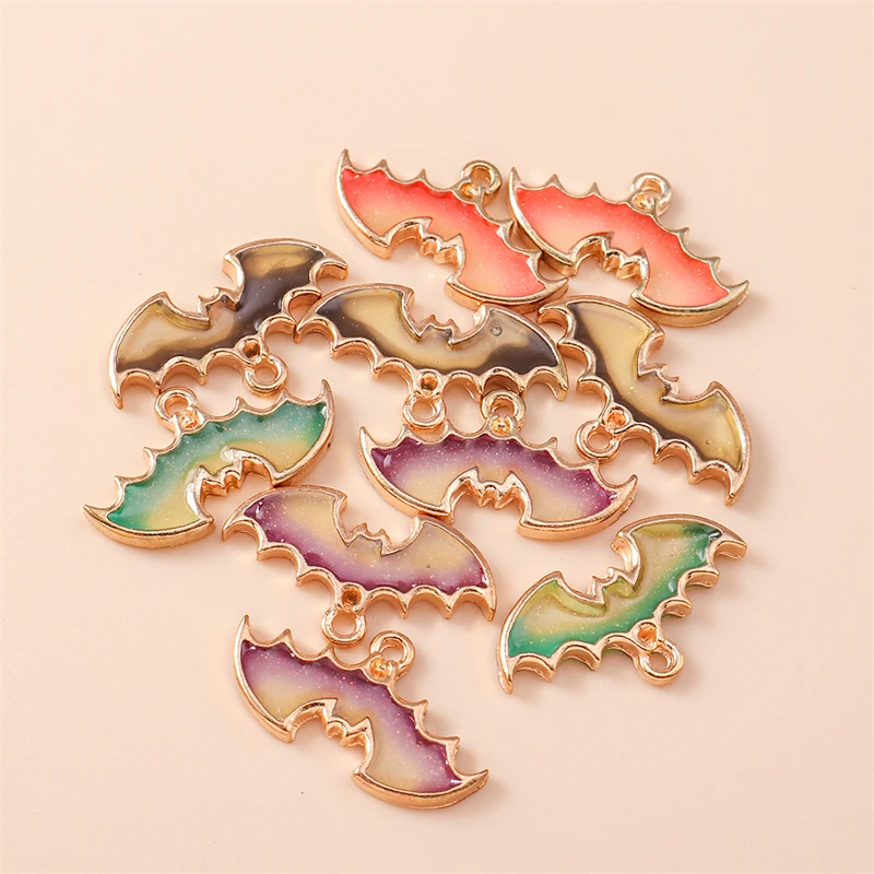 

20pcs 24x13mm Cute Halloween Bat Charms Pendants for Jewelry Making DIY Earrings Necklaces Bracelets Handmade Crafts Accessories
