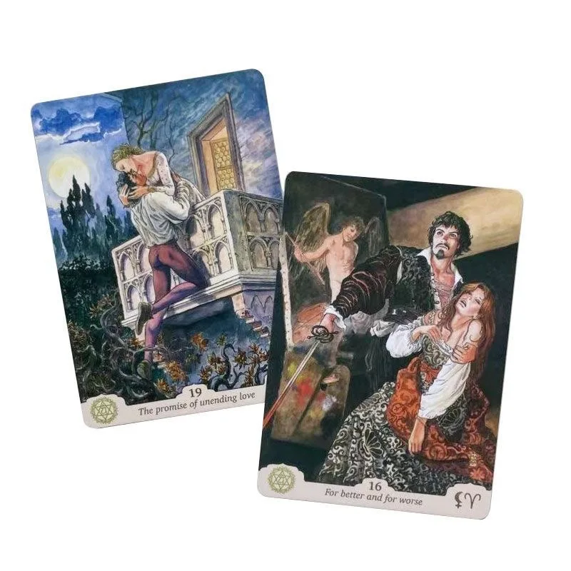 Chakras Eros และโหราศาสตร์ Manara เร้าอารมณ์ Oracle การ์ด 35 Tarot ภาษาอังกฤษ Divination ไพ่ทาโรต์ครอบครัว Party Board เกม
