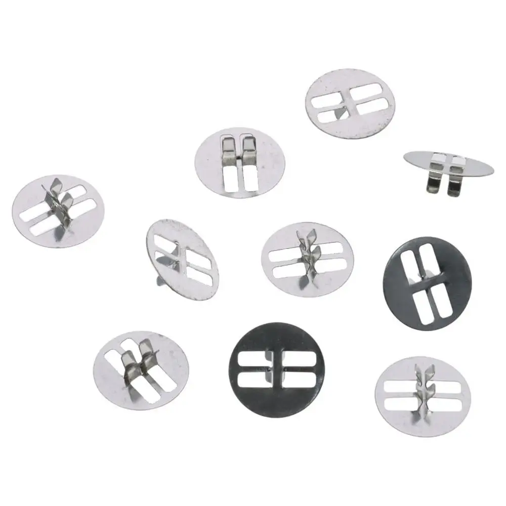 100 قطعة مقاطع الفتيل الخشبية المعدنية 2.3 سنتيمتر/0.91 بوصة بقطر قواعد تصنيع الشموع المستديرة الارتفاع حوالي 0.7 سنتيمتر/0.18 بوصة #5