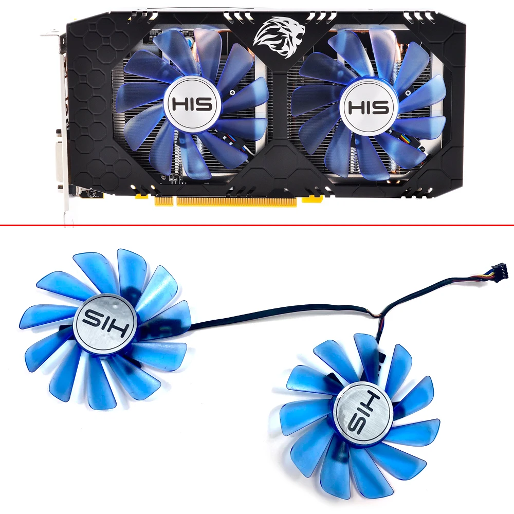 

Cooling Fan 2PCS 85MM 4PIN FDC10U12S9-C 0.45A RX 570 IceQ X² GPU FAN For HIS RX 570 IceQ X² OC 4GB Graphics card Fan Replacement