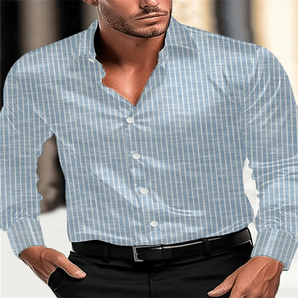 

Men's casual regular-length long-sleeved plain-color polyester fiber button-down shirt, available in several colors, woven fabri