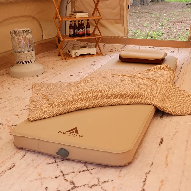Colchoneta impermeable para acampar al aire libre, colchones de aire autoinflables de tamaño individual y doble