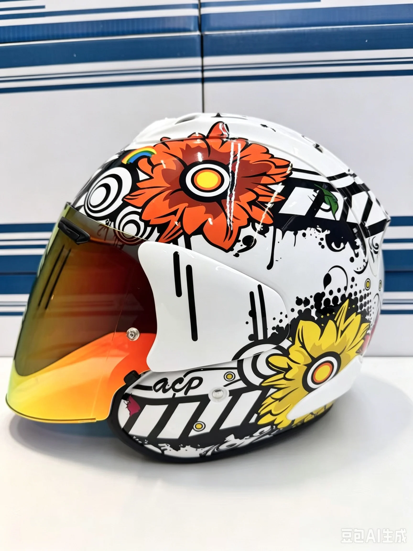 Open Face Motorcycle helmet vz ram 3/4 hlemet Blossom  helmet Riding Motocross Racing Motobike Helmet