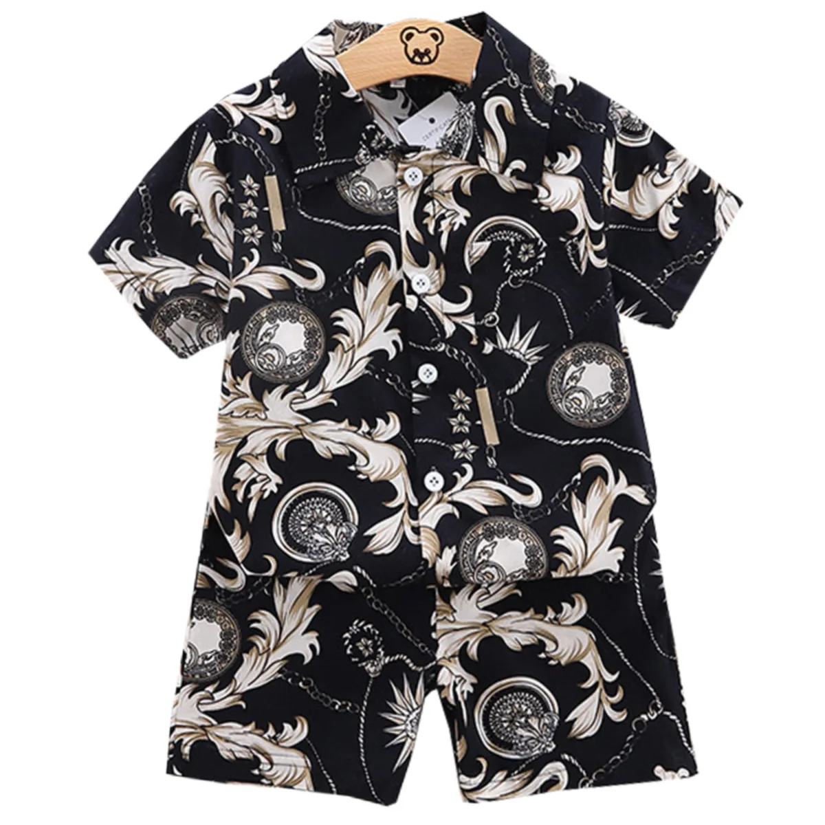 

Baby Boy Clothes Set Summer Children's Girl Short Sleeve Shirt Floral Printed Top+Pants 2Pcs/Set Kids Holiday Beach Outfit Girl