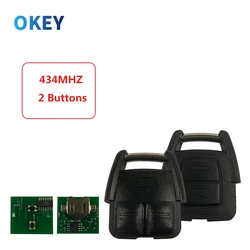 Okey-Clé de voiture télécommandée pour Opel, SachVectra, Zafira, Omega 3, Frontera, 433MHz, Mk4, 2/3 boutons, étui sans lame