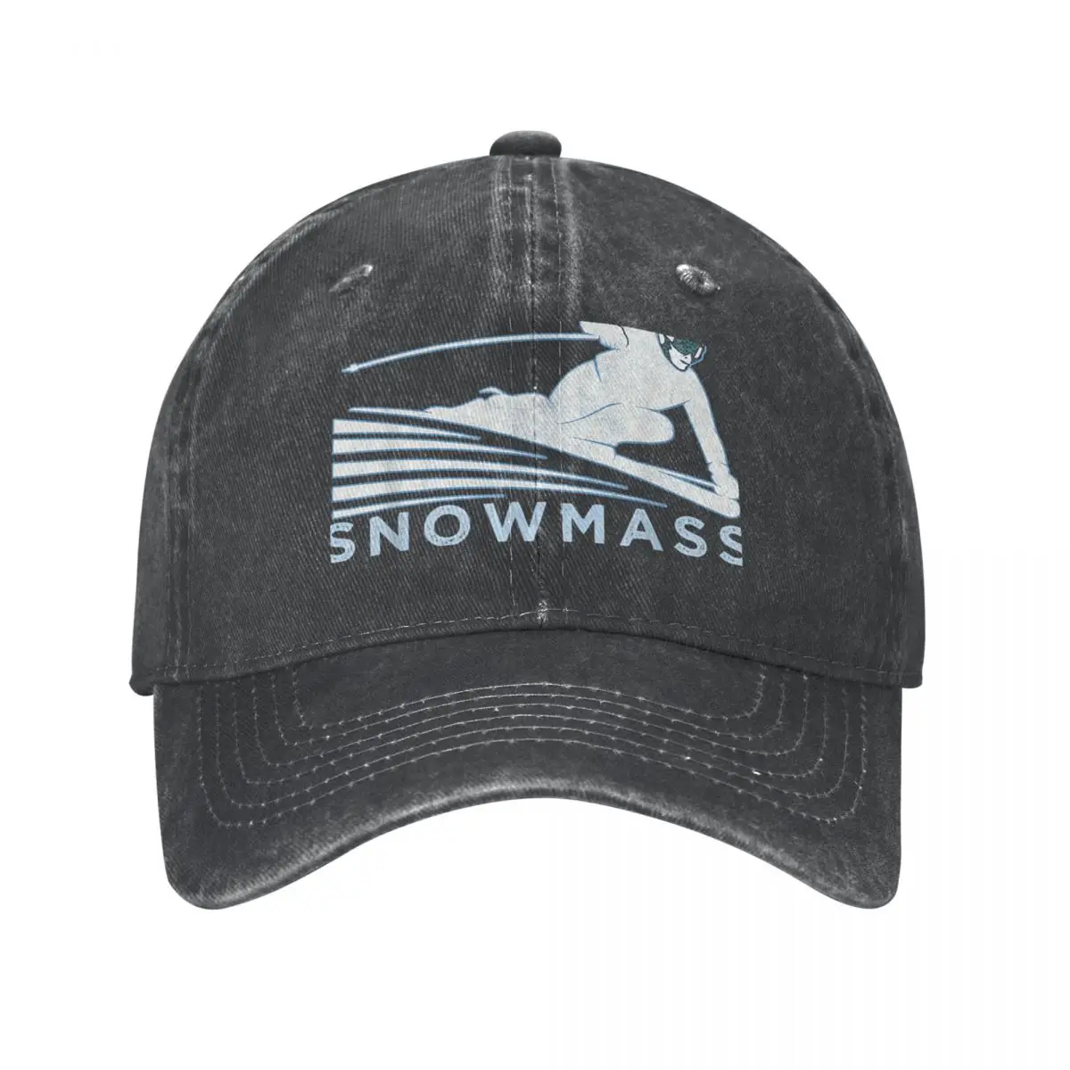 Retro Ski Snowmass, Colorado Illustration - Vintage Snow Ski Cowboy Hat Custom Cap Luxury Man Hat Trucker Hat Women's Men's