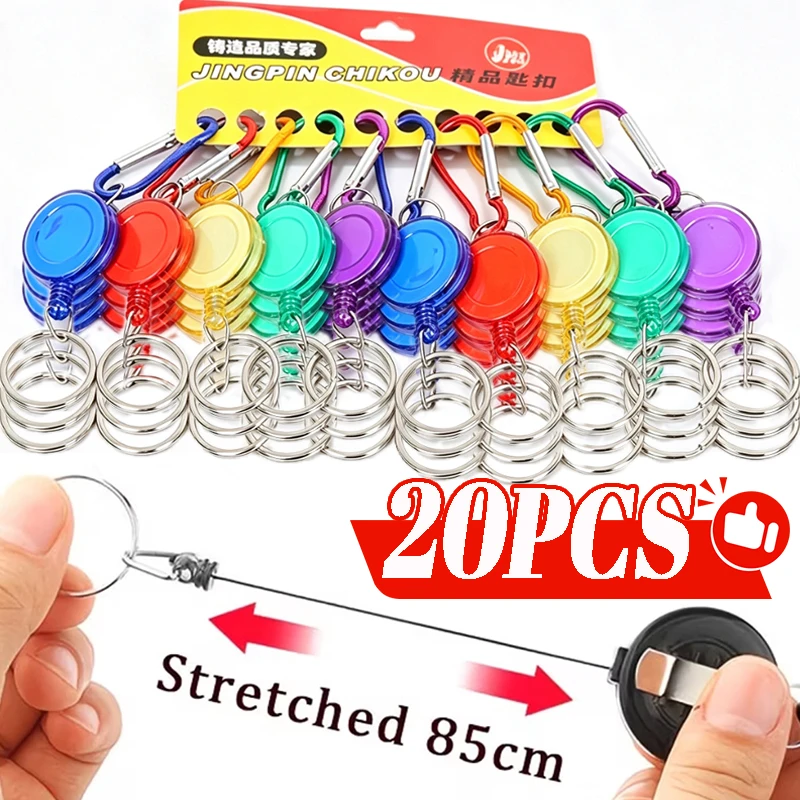 Conventional Reel - 1/20 pièces Porte-clés rétractable en acier