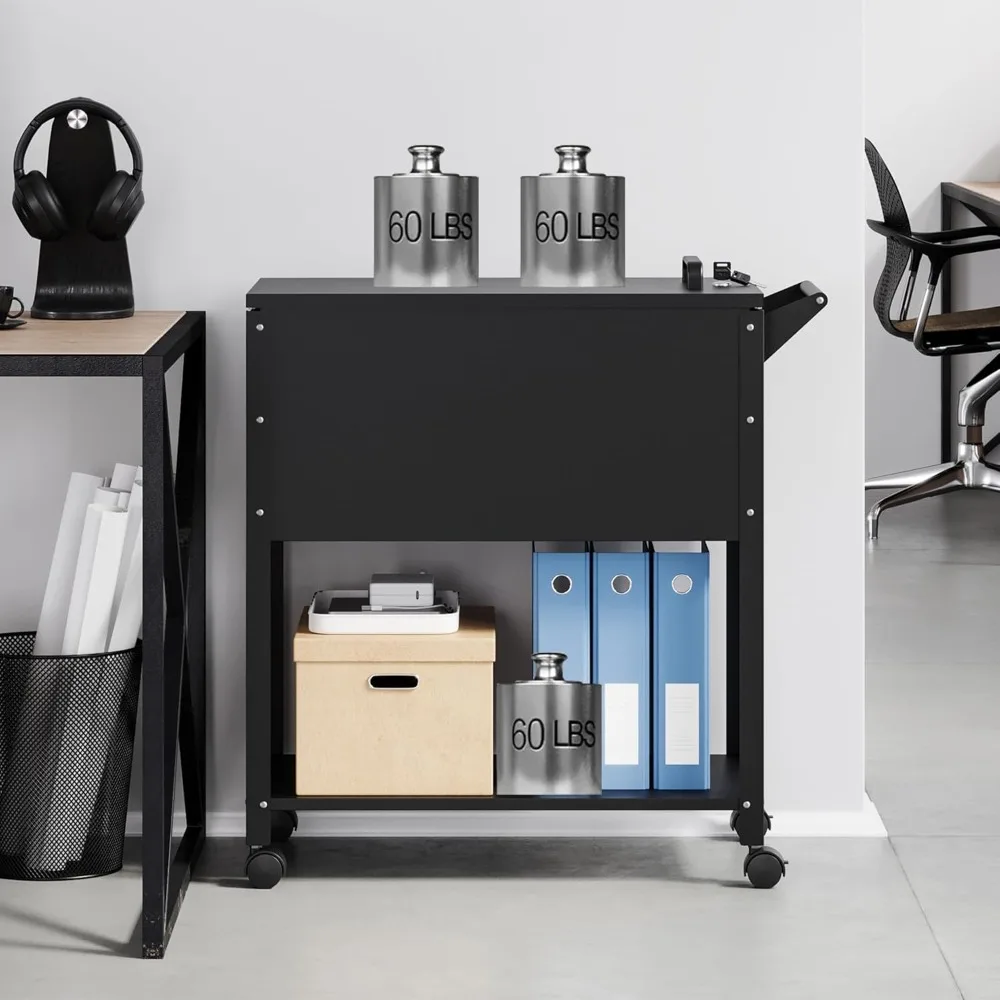 خزانة ملفات دوارة محمولة مع قفل - رسالة قابلة للتعديل/A4/F4/عربة مجلد ملفات متنقلة بحجم قانوني