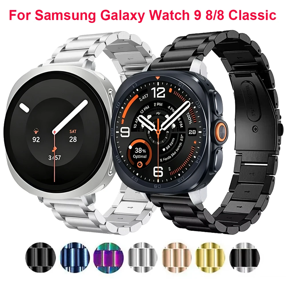 Stainless Steel Strap For Samsung Galaxy Watch 9 8 40mm 44mm Metal Watchband Bracelet For Galaxy Watch 8Classic 46mm Accessories